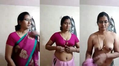 Indian College Teacher Removed Saree Shows Big