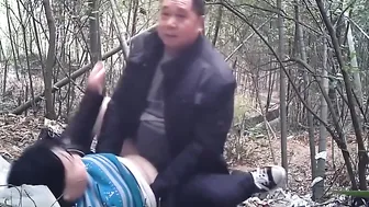 Asian couple outdoor fucking – hot scene
